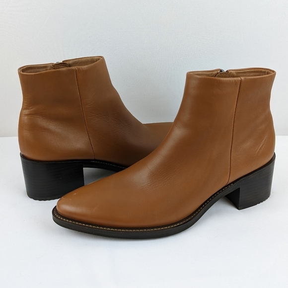 ECCO Sartorelle Shape 35 Ankle Boot Leather Inside Zip Sierra EU40 US 9-9.5 NIB